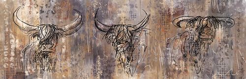 Wide and low artwork in country style by Emiel de Lange