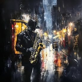 De saxofonist van fernlichtsicht