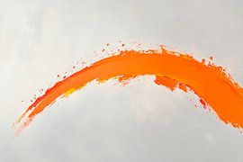 Coup de pinceau orange vif - Moderne sur Poster Art Shop