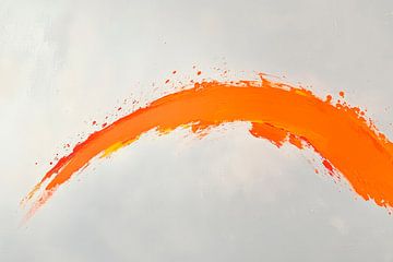 Bright orange brushstroke - Modern by Poster Art Shop