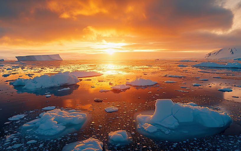 Eismeer von fernlichtsicht