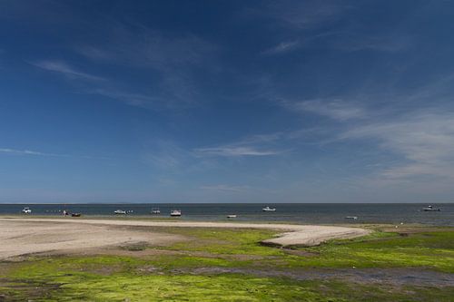 fishing boat at low tide