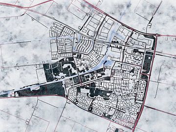 Map of Dronten with the style 'White Winter' by Maporia