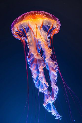 Kleurrijke medusa in het water