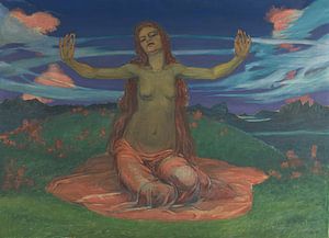 August Babberger - Frau auf Wiese ‘Erwachen’