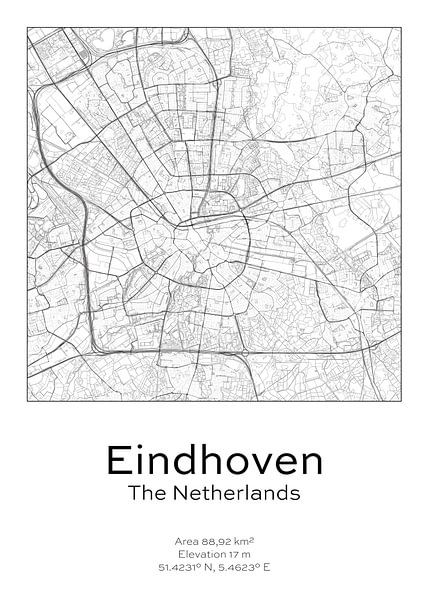City map - Netherlands - Eindhoven by Ramon van Bedaf