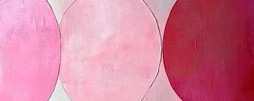 Roze Rood | Abstract Roze en Rood Ovaal van Modern Collection