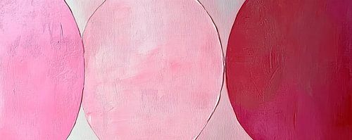 Rose Rouge | Abstrait ovale rose et rouge