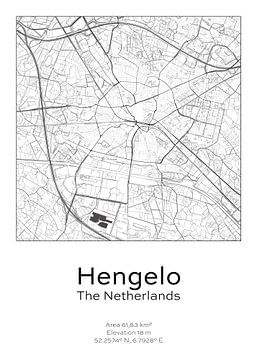 Stadtplan - Niederlande - Hengelo von Ramon van Bedaf