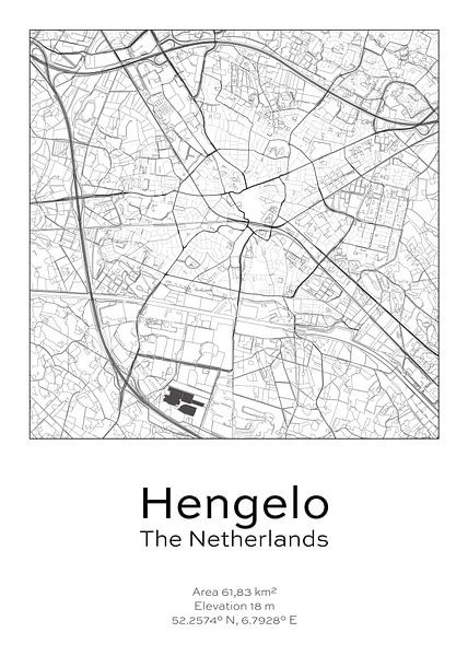 City map - Netherlands - Hengelo by Ramon van Bedaf