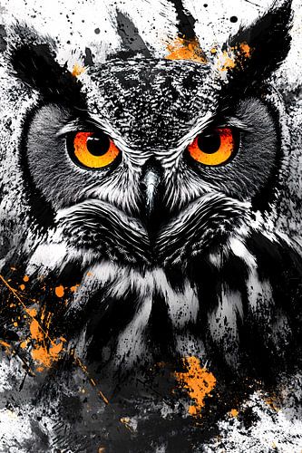 Mystieke uil met intense ogen