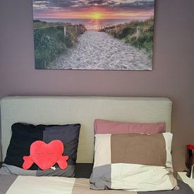 Photo de nos clients: Coucher de soleil sur Texel, près de De Koog par Hugo Meekes, sur toile