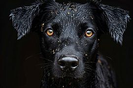 Chien noir yeux jaunes