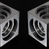 3D Hollow Metal Cube van Bob de Bruin