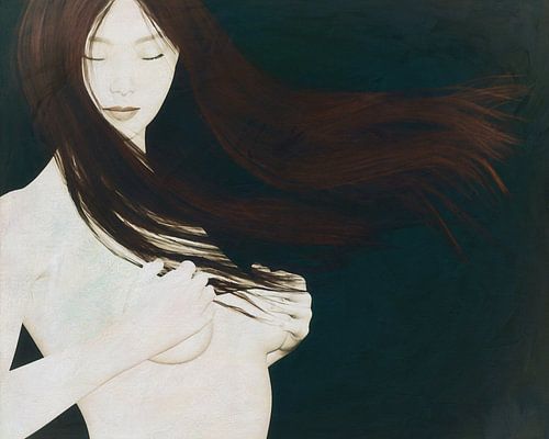 Naakte vrouw dromend