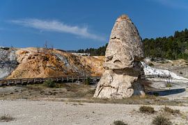Mammoth Hot Springs, thermal area with hot springs in Yellowstone National Park, USA by Jeroen van Deel