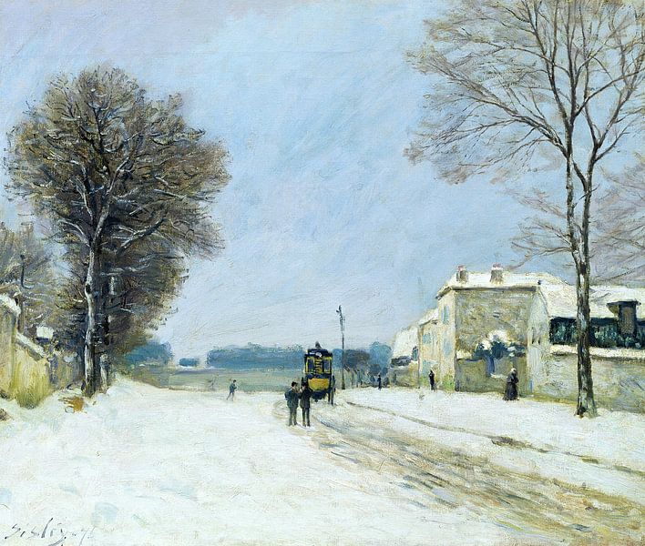 Alfred Sisley,Winter, Sneeuweffect, 1876 van finemasterpiece