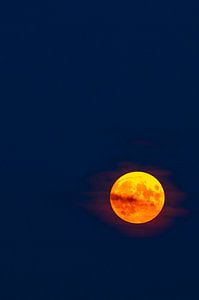 Pleine lune lors d'une soirée d'été sur Sjoerd van der Wal Photographie