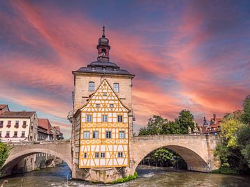 Uitzicht op het oude stadhuis in Bamberg van Animaflora PicsStock