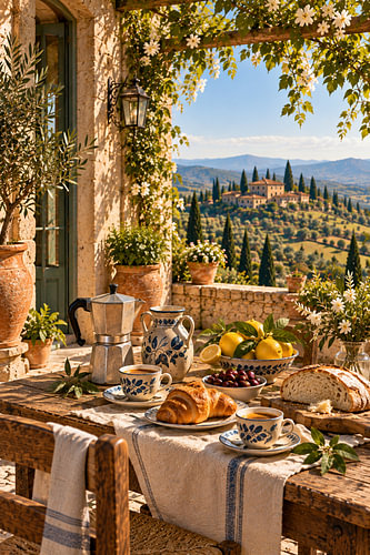 Morning Coffee in a Tuscan Villa