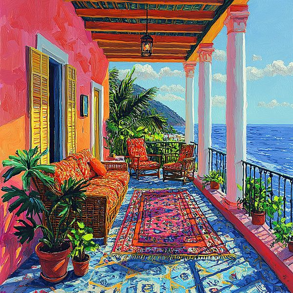 Matisse inspiriert Meer Meerblick Fauvismus Mediterran von Niklas Maximilian