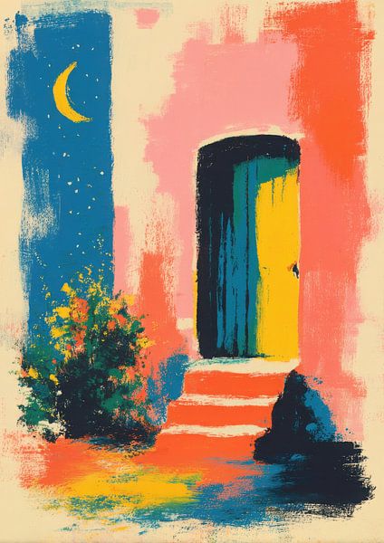 Open door with moon by Niklas Maximilian