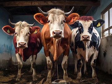 Cows in the barn by PixelPrestige