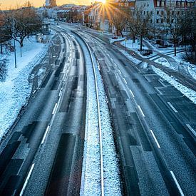 Winter sunrise in Waren (Müritz) by Patrick Schwarzbach