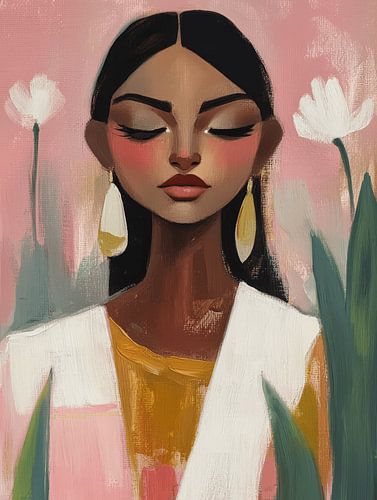 Kleurrijk eclectisch portret