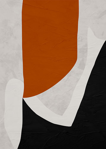 Minimalistische abstrakte Kunst mit organischen Formen in Erdtönen