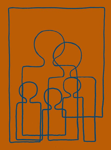 Fullhouse, Terra/Preußisch Blau von Atelier Andrea