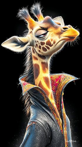 Giraffe Porträt von Gelissen Artworks