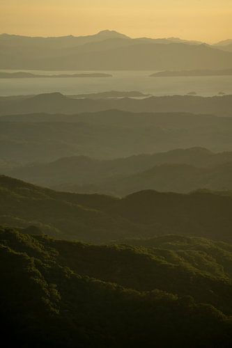Gouden Uren Boven de Bergen diepte Groen en Geel Pastel tinten