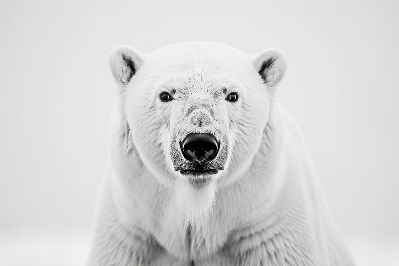 Polar bear - black and white photography for Arctic lovers by Poster Art Shop