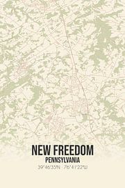 Alte Karte von New Freedom (Pennsylvania), USA. von Ortsdrucke