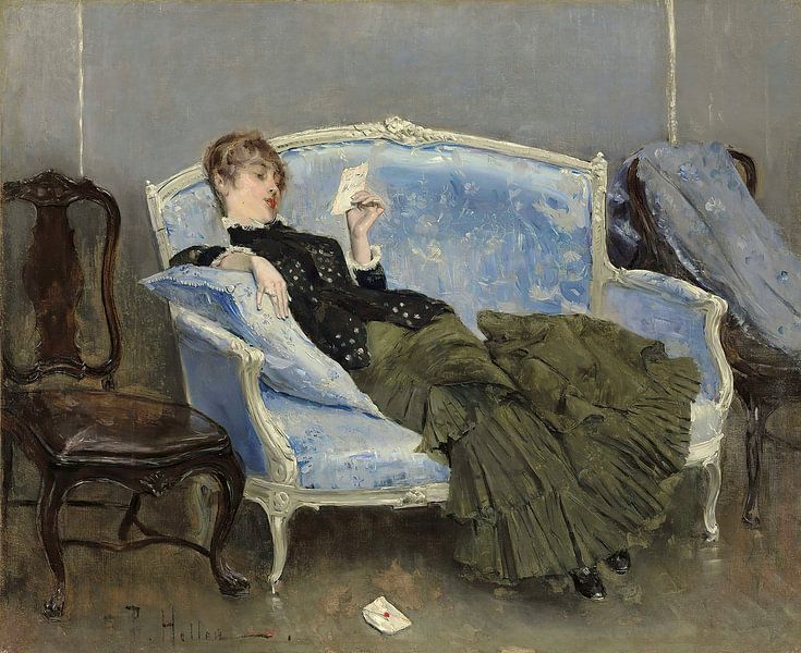 Paul César Helleu - De brief (1880) van Peter Balan