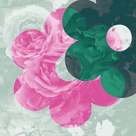 Liebe der Blumen-Rosen: rosa, Minze & Tiefgrün von ART Eva Maria