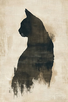 Katzenbild Minimalismus | Schattierte katzenhafte Anmut