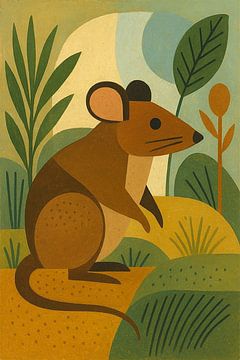 A geometric artwork of a rat. by Johannes