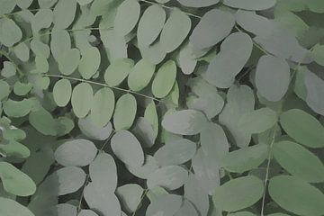 Couches de feuilles vertes - Art numérique sur dirkie.art