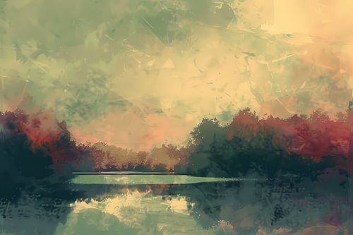 Prachtig abstract zomerlandschap met reflecties
