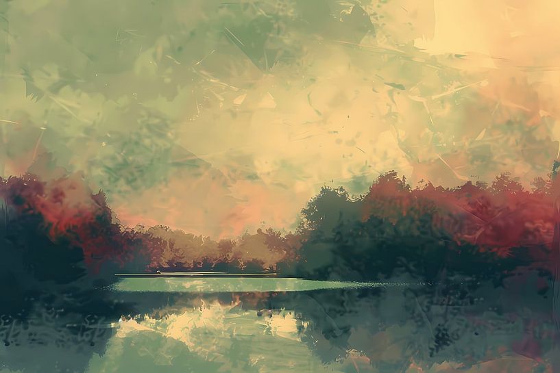 Prachtig abstract zomerlandschap met reflecties van Art & Soul Creations