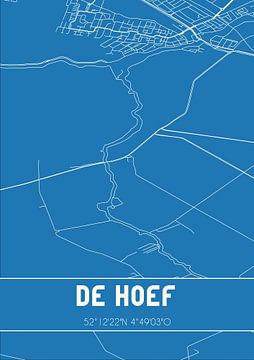 Blauwdruk | Landkaart | de Hoef (Utrecht) van MijnStadsPoster