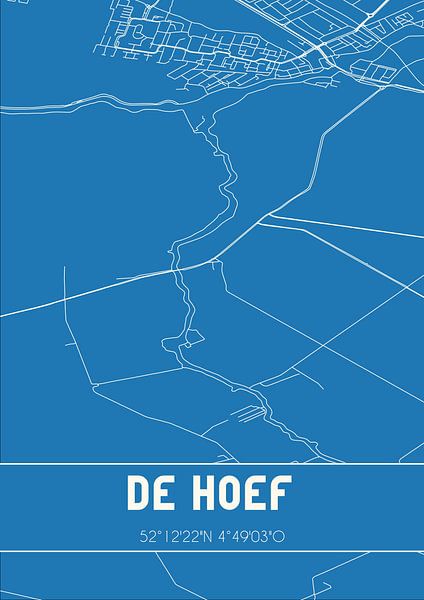 Blaupause | Karte | de Hoef (Utrecht) von Ortsdrucke