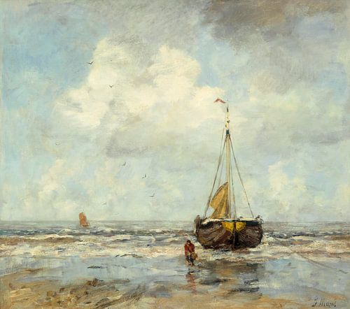 Bomschuit op het strand, Jacob Maris