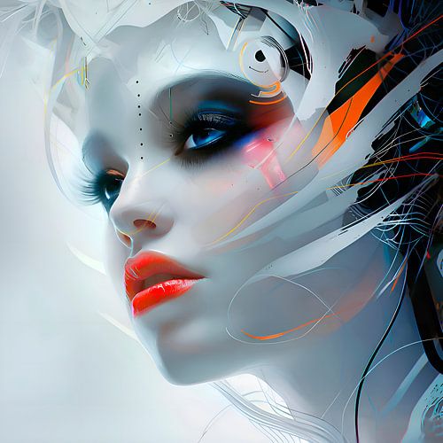 Futuristisch portret van een jonge vrouw