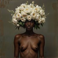 Frau mit Blumenstrauß