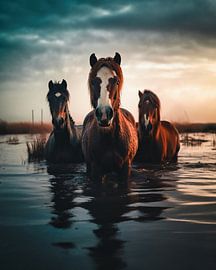 Horses in the water