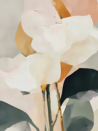 Minimalistisch-elegante weiße Orchideenblüte von IamHomeStudio