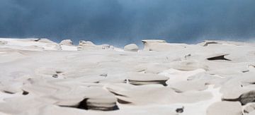 Storm maakt zandsculptuur in de duinen van Ameland van Bas Ronteltap